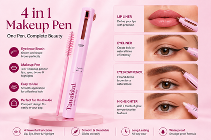 Tawakkul – 4 in 1 Makeup Pen | Lip Liner, Eyeliner, Eyebrow Pencil & Highlighter