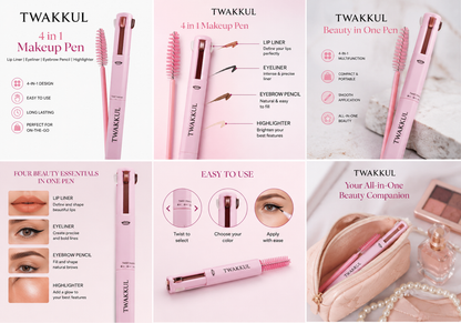 Tawakkul – 4 in 1 Makeup Pen | Lip Liner, Eyeliner, Eyebrow Pencil & Highlighter