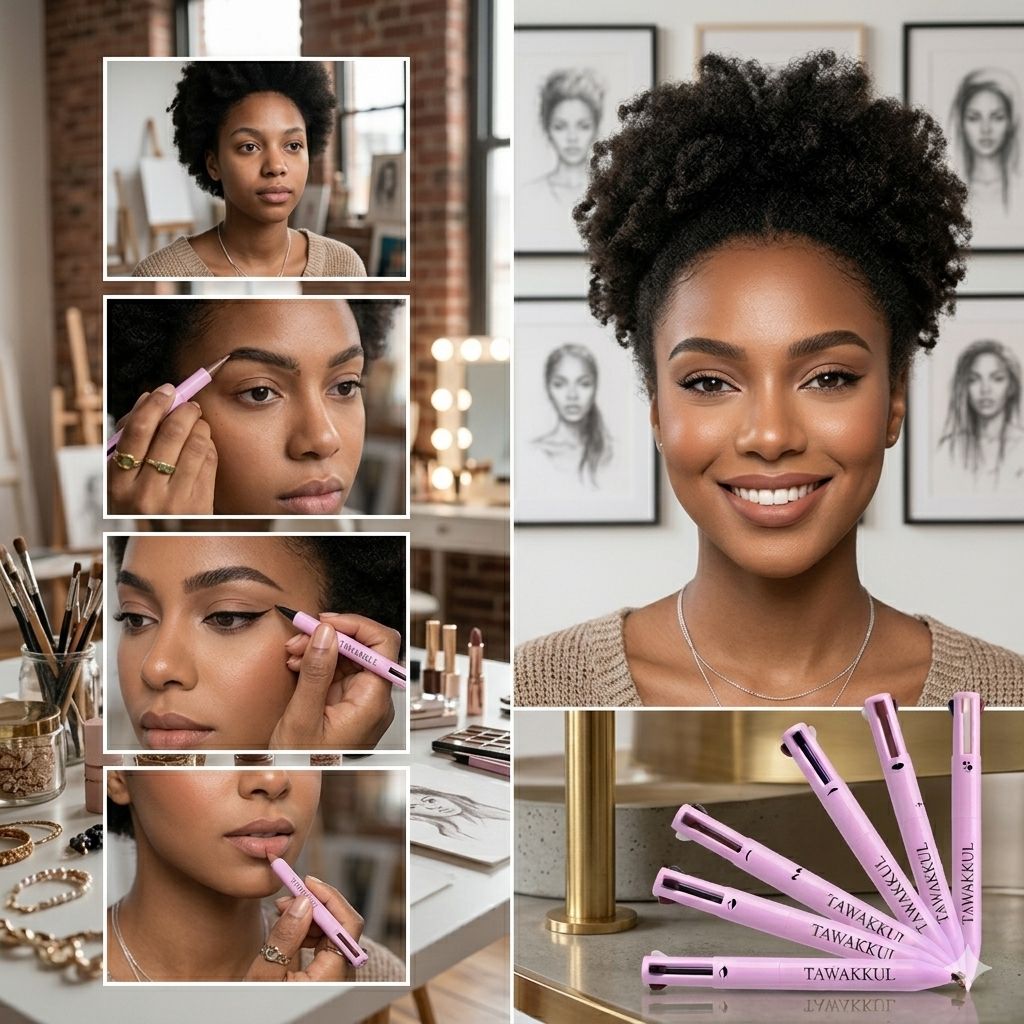 Tawakkul – 4 in 1 Makeup Pen | Lip Liner, Eyeliner, Eyebrow Pencil & Highlighter